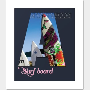 Australia surf board Posters and Art